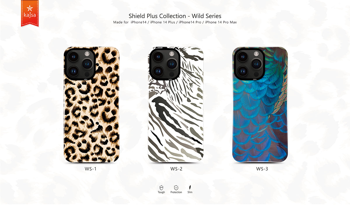 Apple iPhone 14 Pro Max Kılıf HD Desenli Kajsa Shield Plus Wild Serisi Kapak Kahverengi