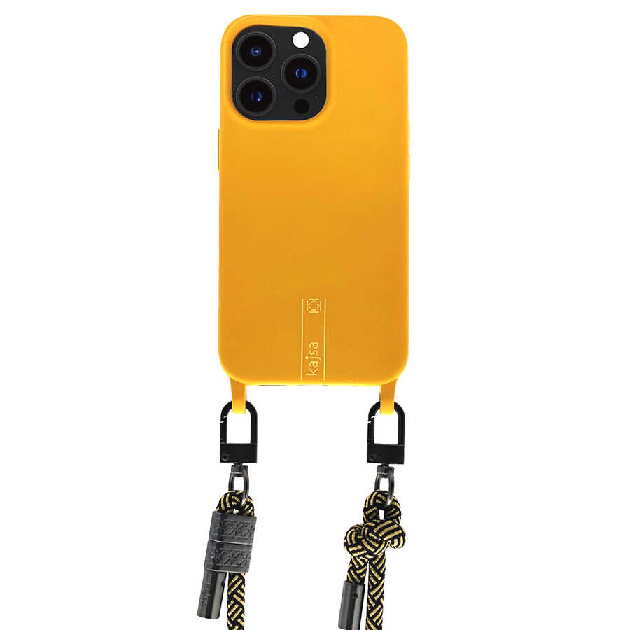 Apple iPhone 14 Pro Max Kılıf Kajsa Missy And Match Klasik İp Askılı Kapak Siyah