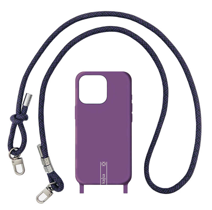 Apple iPhone 14 Pro Max Case Kajsa Missy And Match Classic Rope Strap Cover Purple