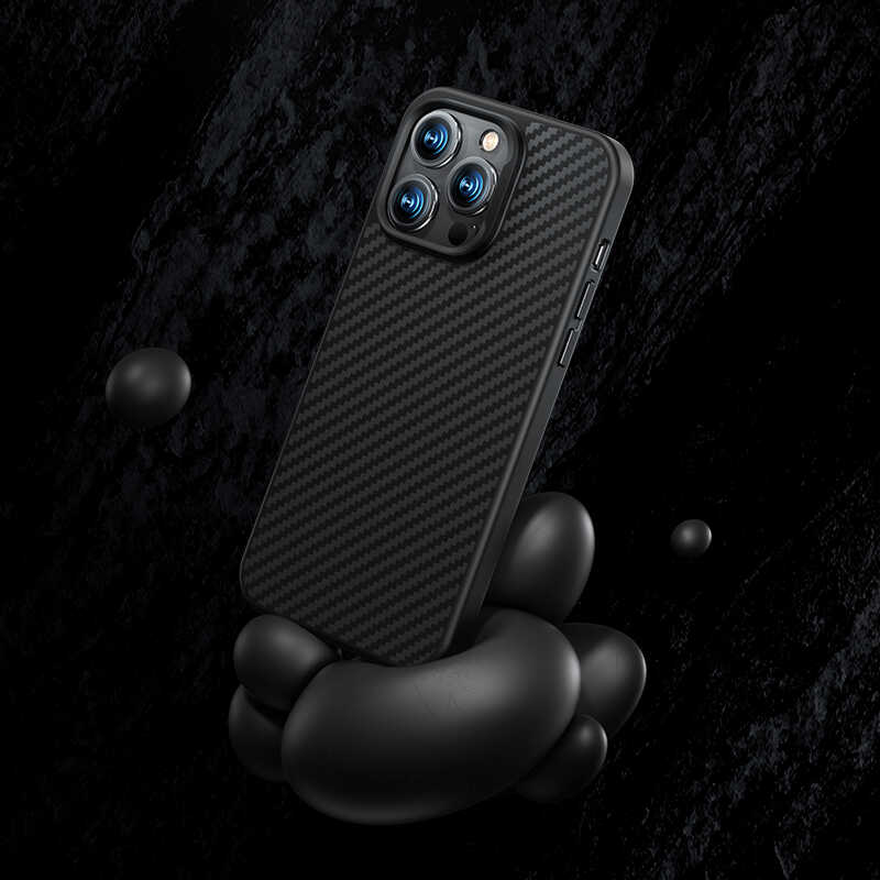 Apple iPhone 14 Pro Max Carbon Fiber Case Benks Civilian Aramid Protective Cover Black
