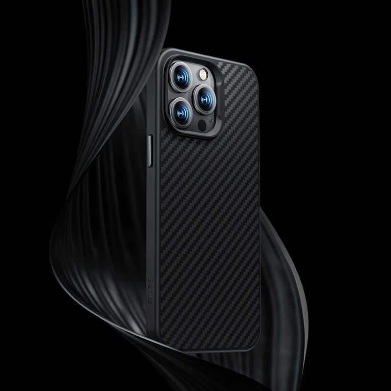 Apple iPhone 14 Pro Max Carbon Fiber Case Benks Civilian Aramid Protective Cover Black