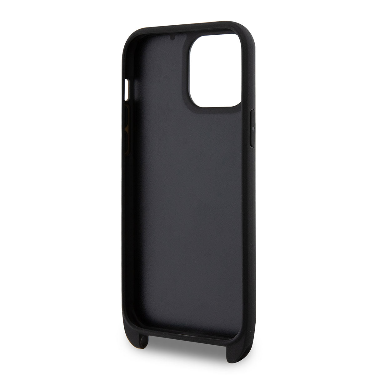 Apple iPhone 14 Pro Max Case Karl Lagerfeld Neck Strap Card Holder Choupette Design Cover Black