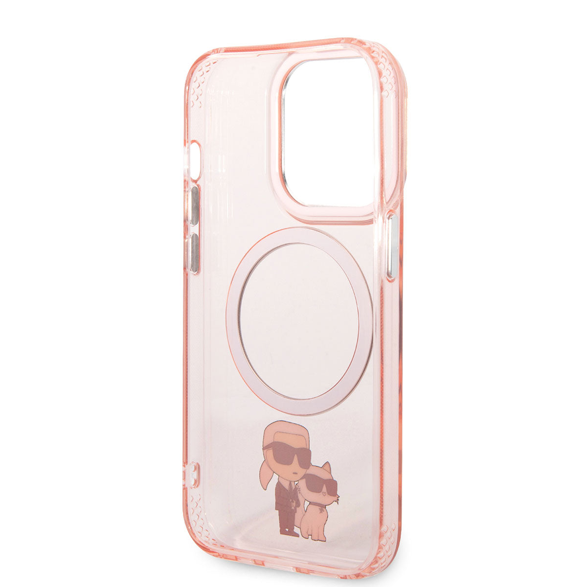 Apple iPhone 14 Pro Max Case Karl Lagerfeld M-safe Charging Feature K&C Design Cover Pink