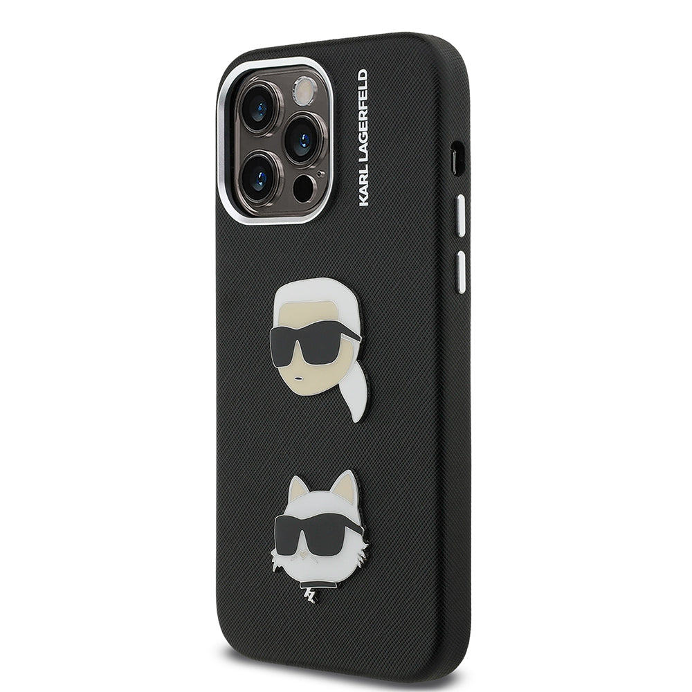 Apple iPhone 14 Pro Max Case Karl Lagerfeld Original Licensed K&C Heads Pin Cover Black