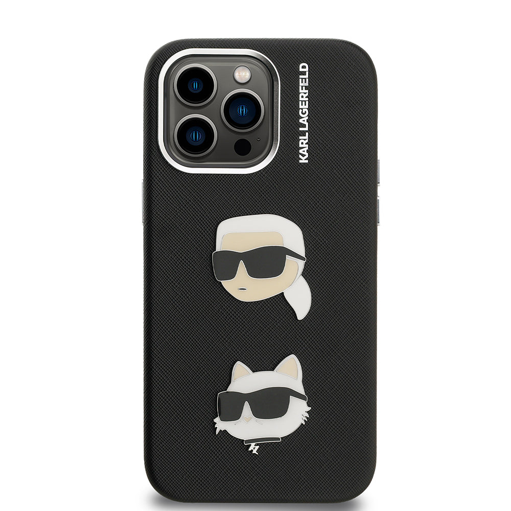 Apple iPhone 14 Pro Max Case Karl Lagerfeld Original Licensed K&C Heads Pin Cover Black