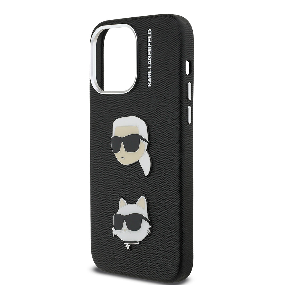 Apple iPhone 14 Pro Max Case Karl Lagerfeld Original Licensed K&C Heads Pin Cover Black