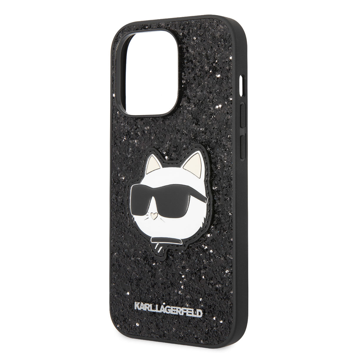 Apple iPhone 14 Pro Max Case Karl Lagerfeld Shiny Stone Choupette Design Cover Silver