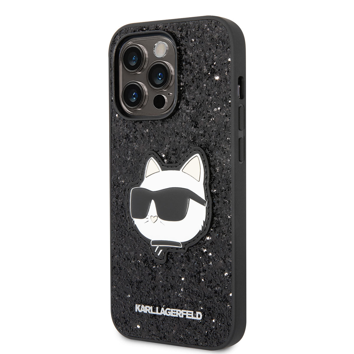 Apple iPhone 14 Pro Max Case Karl Lagerfeld Shiny Stone Choupette Design Cover Silver