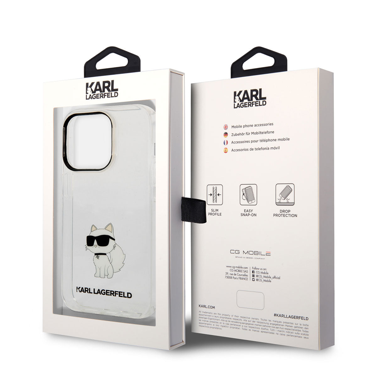 Apple iPhone 14 Pro Max Case Karl Lagerfeld Transparent Choupette Design Cover Colorless