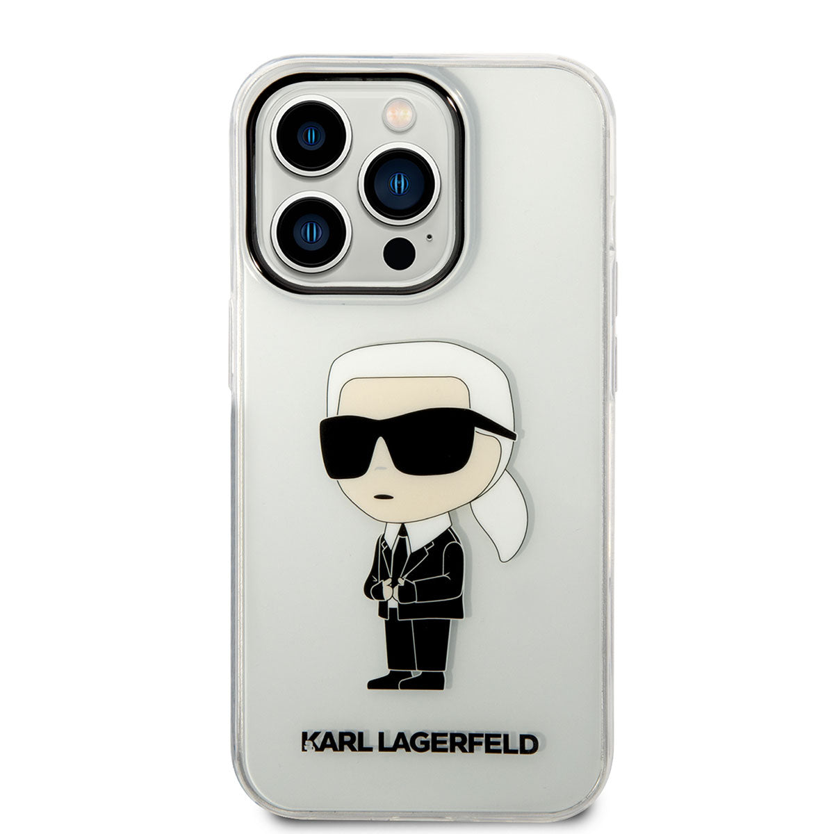 Apple iPhone 14 Pro Max Case Karl Lagerfeld Transparent Iconic Karl Design Cover Colorless