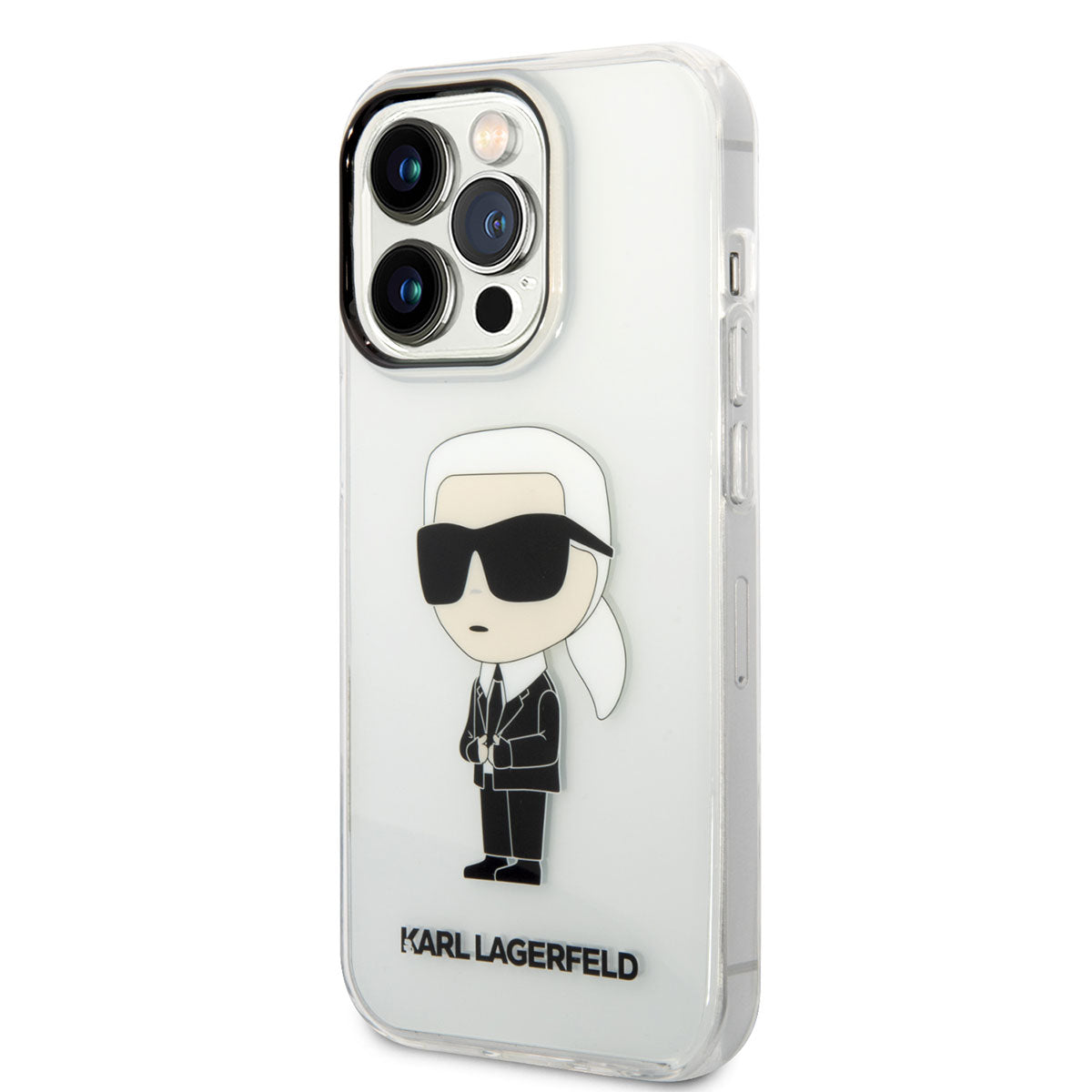 Apple iPhone 14 Pro Max Case Karl Lagerfeld Transparent Iconic Karl Design Cover Colorless