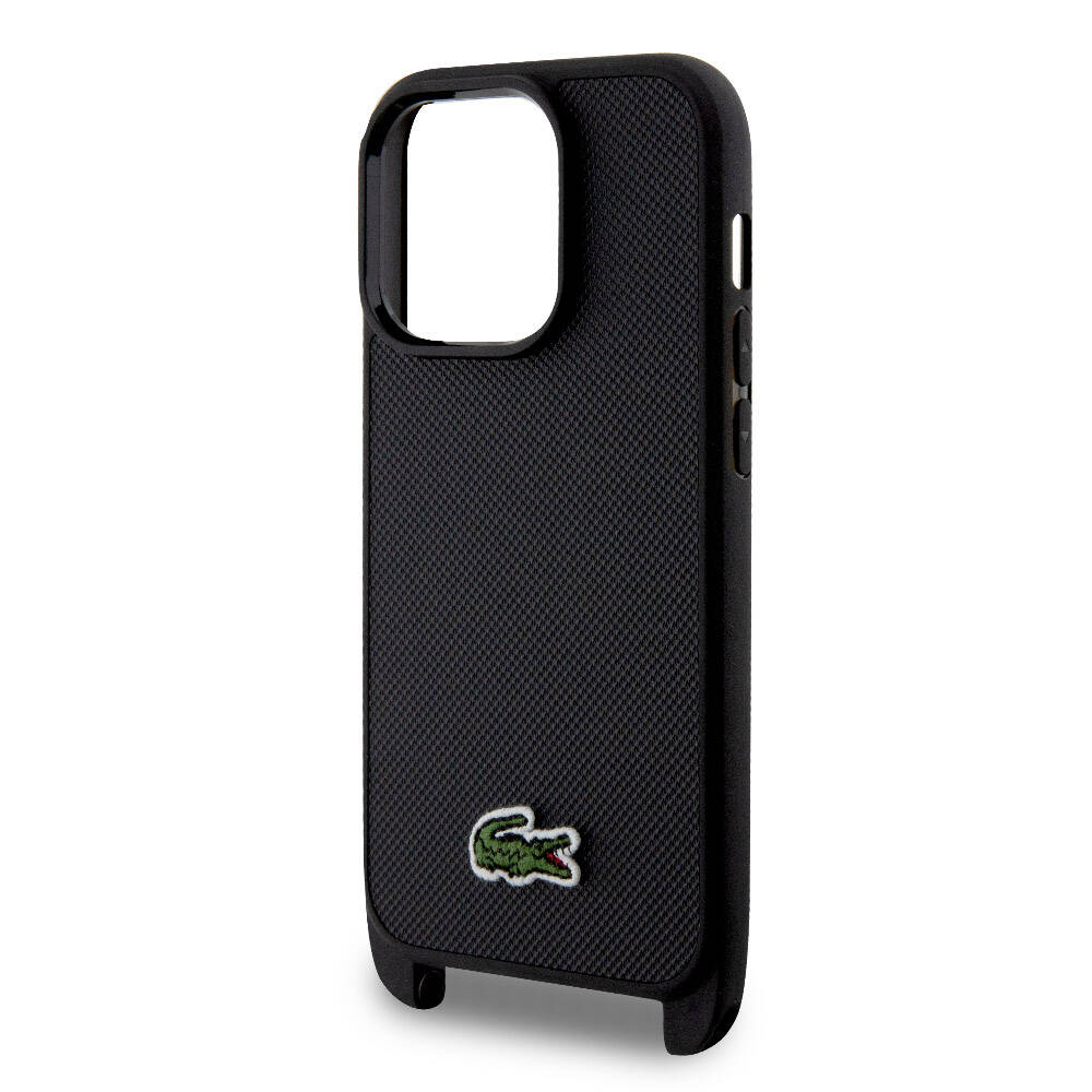 Apple iPhone 14 Pro Max Case Lacoste Original Licensed PU Pique Patterned Back Surface Strap Iconic Crocodile Woven Logo Cover Green