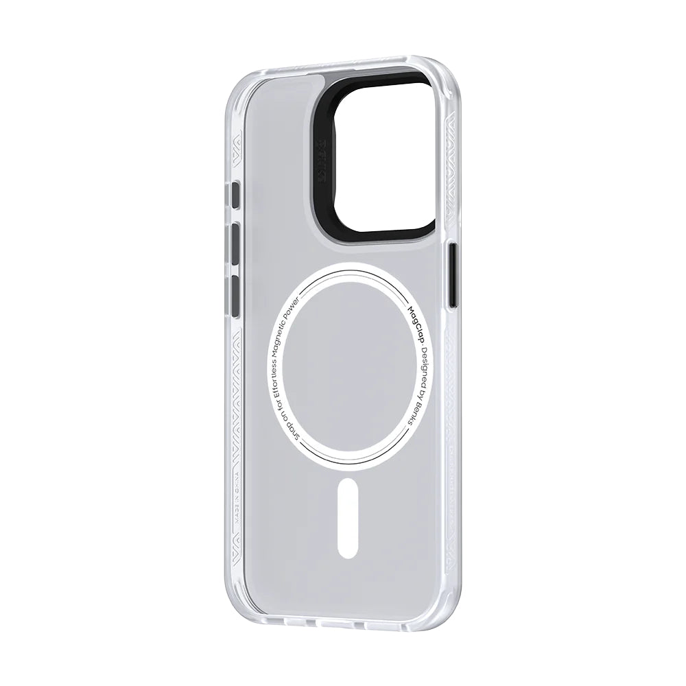 Apple iPhone 14 Pro Max Kılıf M-safe Şarj Özellikli Mekanik Tasarımlı Benks Perspective Serisi Kapak Beyaz