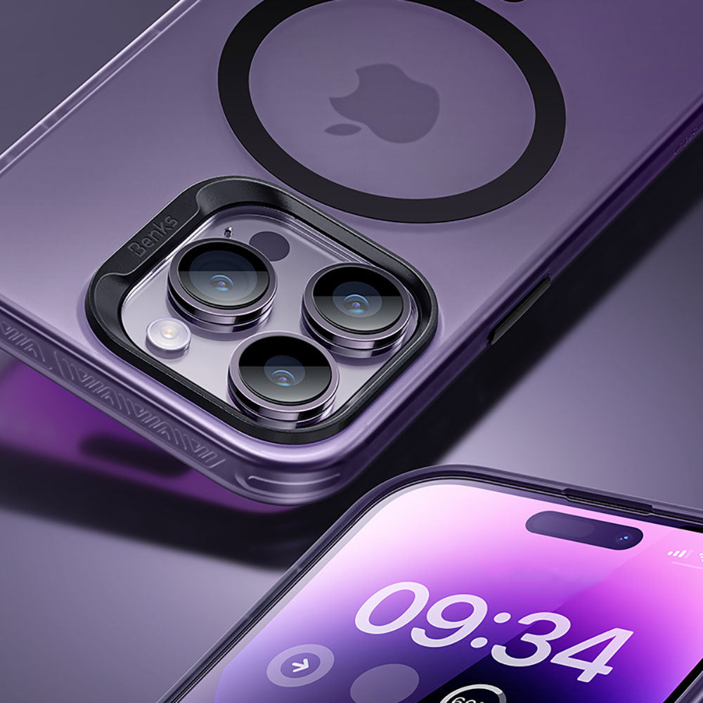 Apple iPhone 14 Pro Max Case M-Safe Charging Feature Benks Lucid Armor Cover Deep Purple