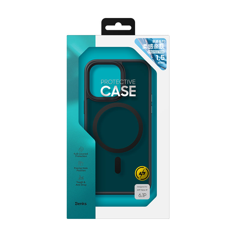 Apple iPhone 14 Pro Max Case M-Safe Charging Feature Benks Mist Hybrid Cover Deep Purple