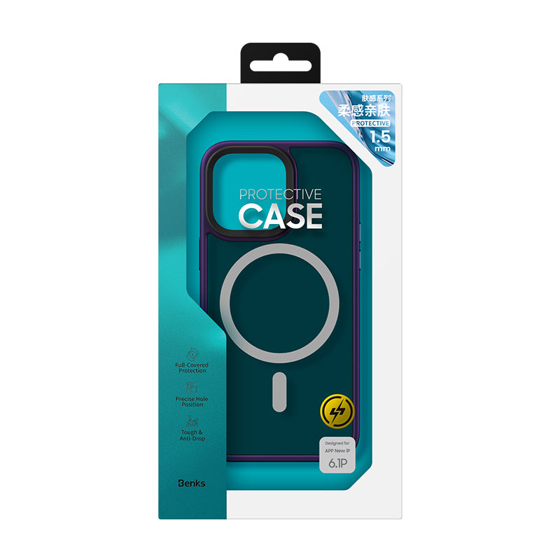 Apple iPhone 14 Pro Max Case M-Safe Charging Feature Benks Mist Hybrid Cover Black