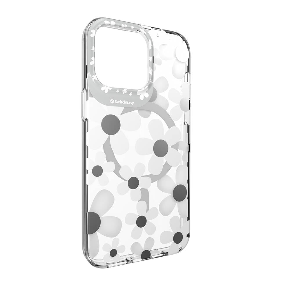 Apple iPhone 14 Pro Max Kılıf M-safe Şarj Özellikli Çift IMD Baskılı Lisanslı Switcheasy Artist-M Fleur Kapak Gri