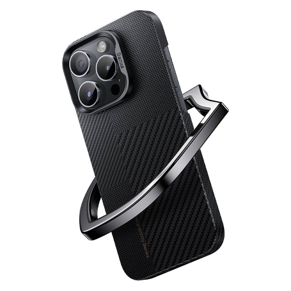 Apple iPhone 14 Pro Max Case M-safe Charging Carbon Fiber Benks Montage ArmorAir Kevlar Cover Black
