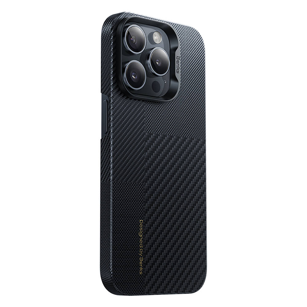 Apple iPhone 14 Pro Max Case M-safe Charging Carbon Fiber Benks Montage ArmorAir Kevlar Cover Black