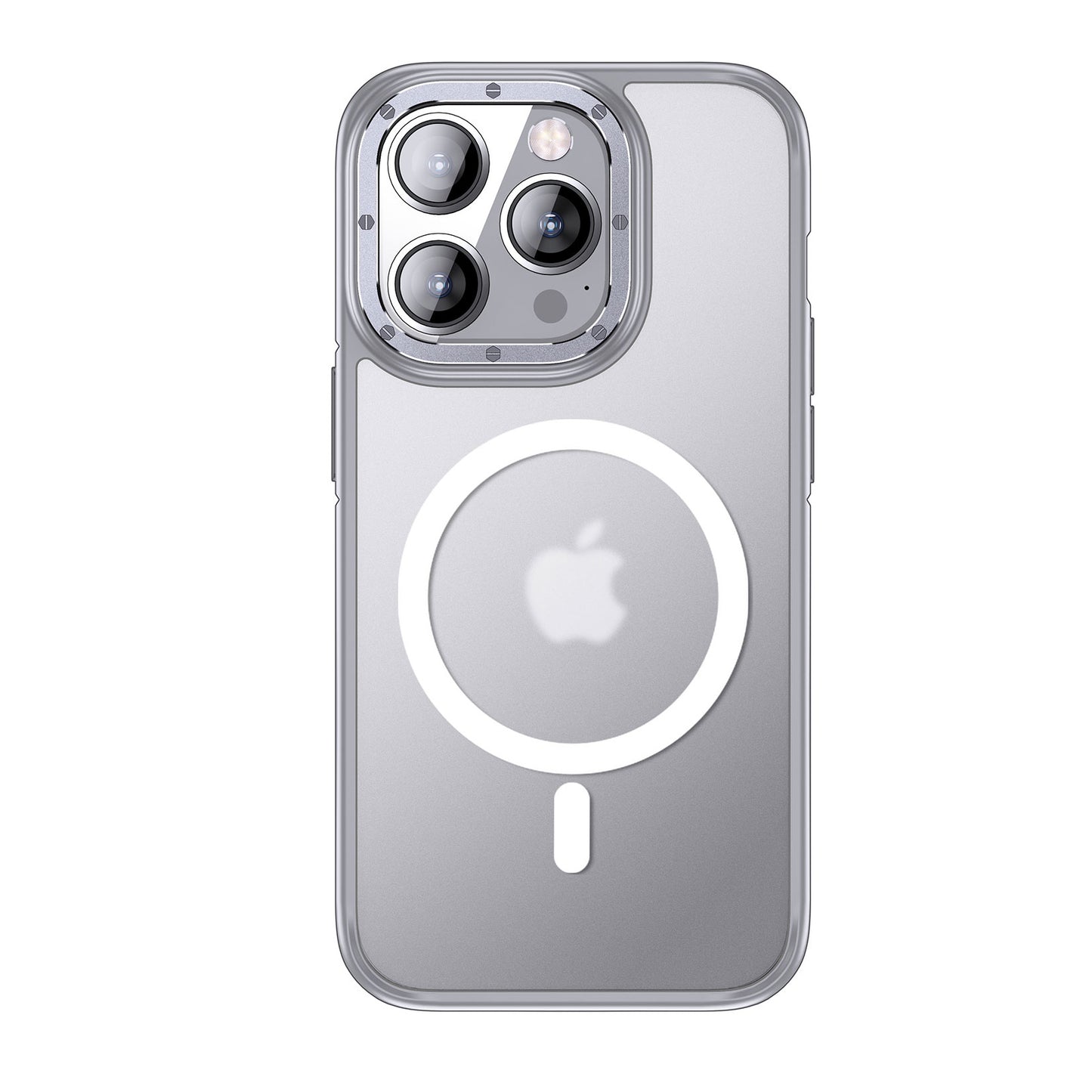 Apple iPhone 14 Pro Max Kılıf M-safe Şarj Özellikli Mat Görünümlü Wlons Vevo Kapak Gümüş