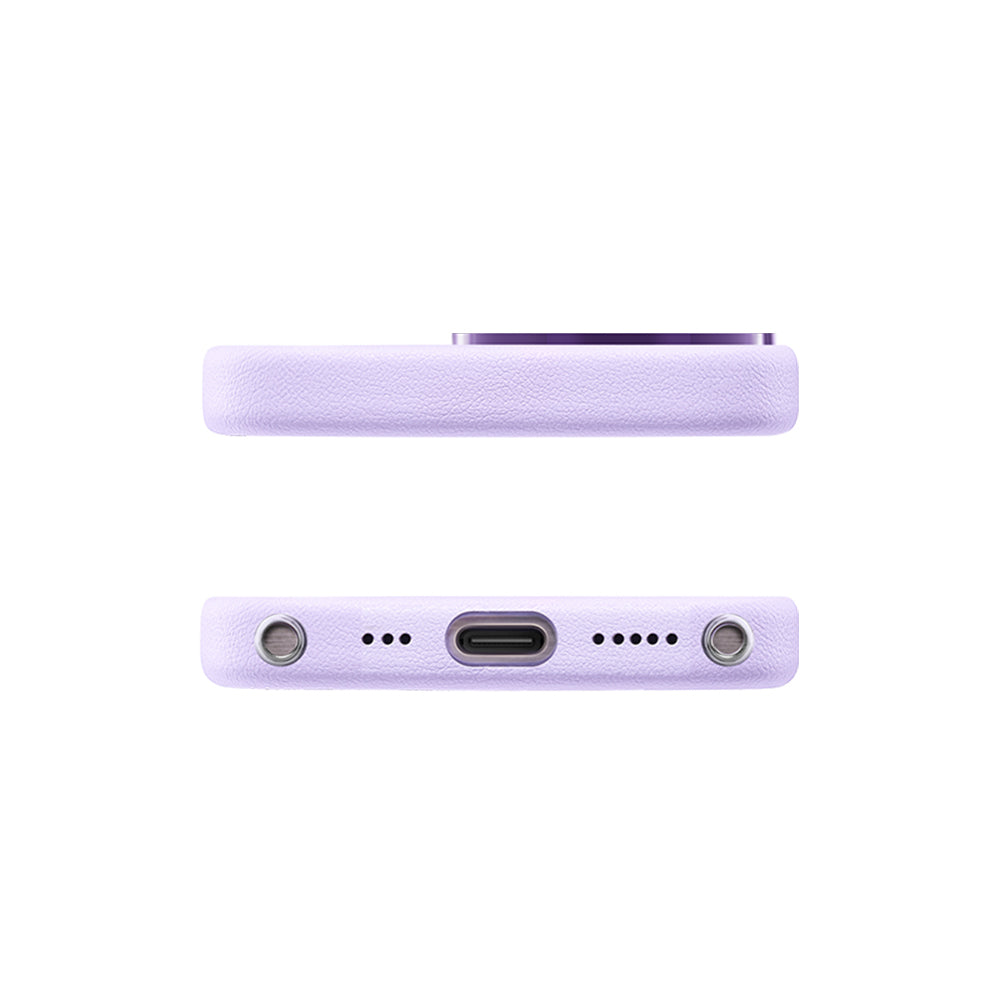 Apple iPhone 14 Pro Max Case M-safe Charging Feature Stand Faux Leather Design Pynana Dancing Circle Series Cover Lilac