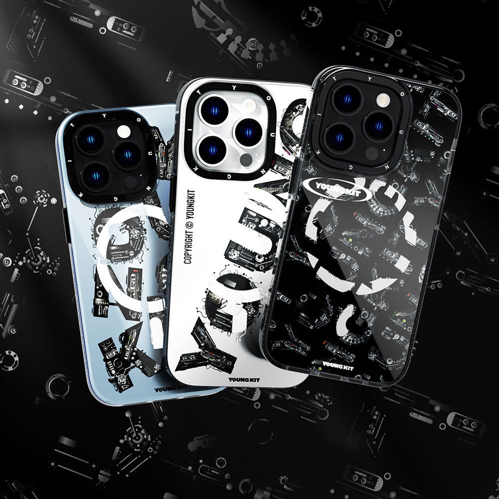 Apple iPhone 14 Pro Max Case M-safe Charging Feature Text Themed YoungKit Mechanic Series Cover Blue