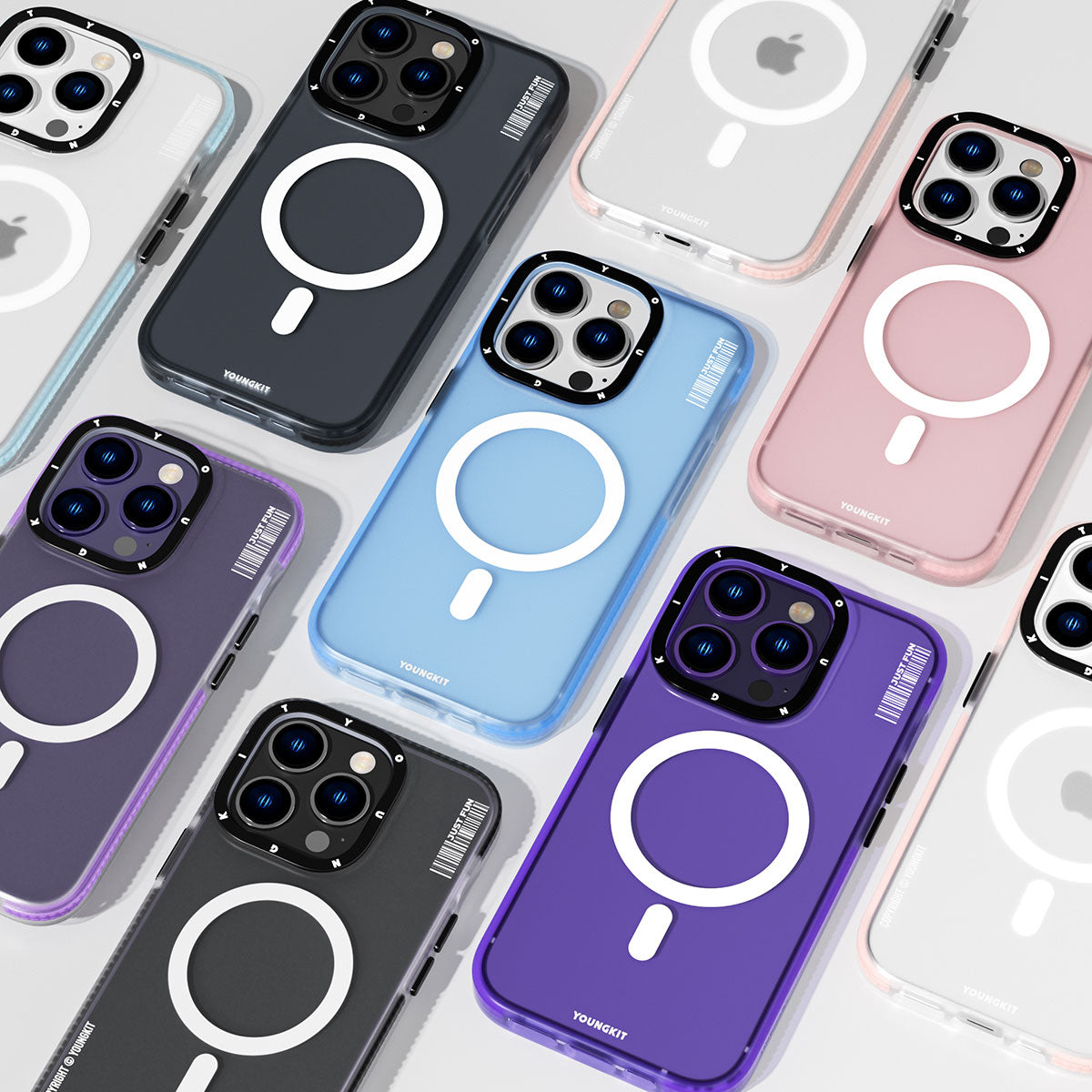 Apple iPhone 14 Pro Max Case M-safe Charging Feature Youngkit Colored Sand Series Cover Purple