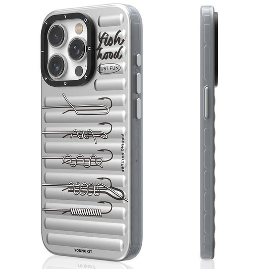 Apple iPhone 14 Pro Max Kılıf M-safe Şarj Özellikli Youngkit Fishing Serisi Kapak Gri