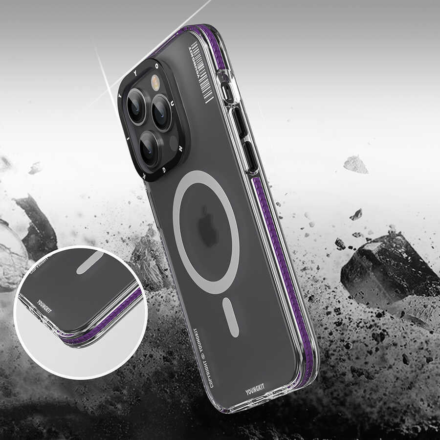 Apple iPhone 14 Pro Max Case M-safe Charging Feature Youngkit Jane Sand Series Cover Black
