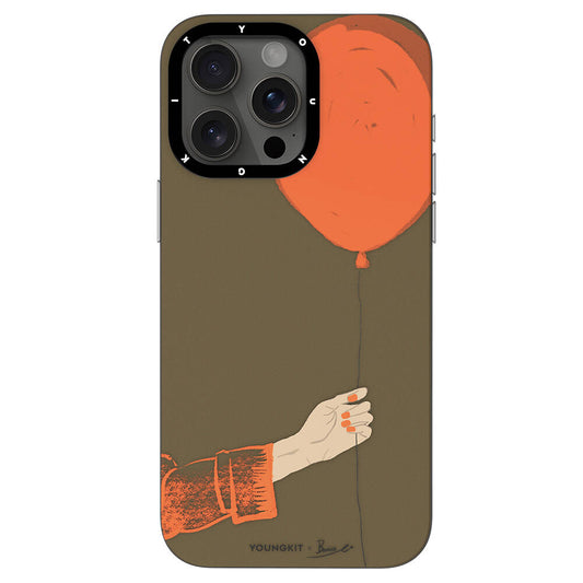 Apple iPhone 14 Pro Max Kılıf M-safe Şarj Özellikli Youngkit Orange Serisi Flying Balloon Kapak Turuncu