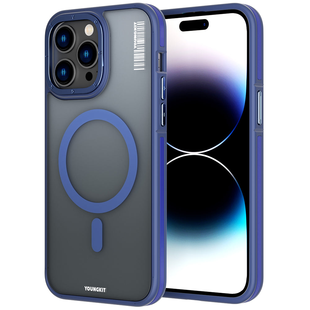 Apple iPhone 14 Pro Max Case M-safe Charging Feature Youngkit Rock Sand Series Cover Gray