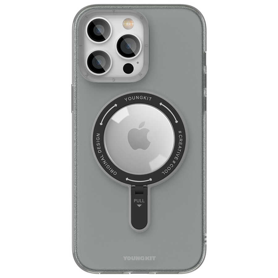 Apple iPhone 14 Pro Max Case M-safe Charging Feature Youngkit Rock Series Cover Black