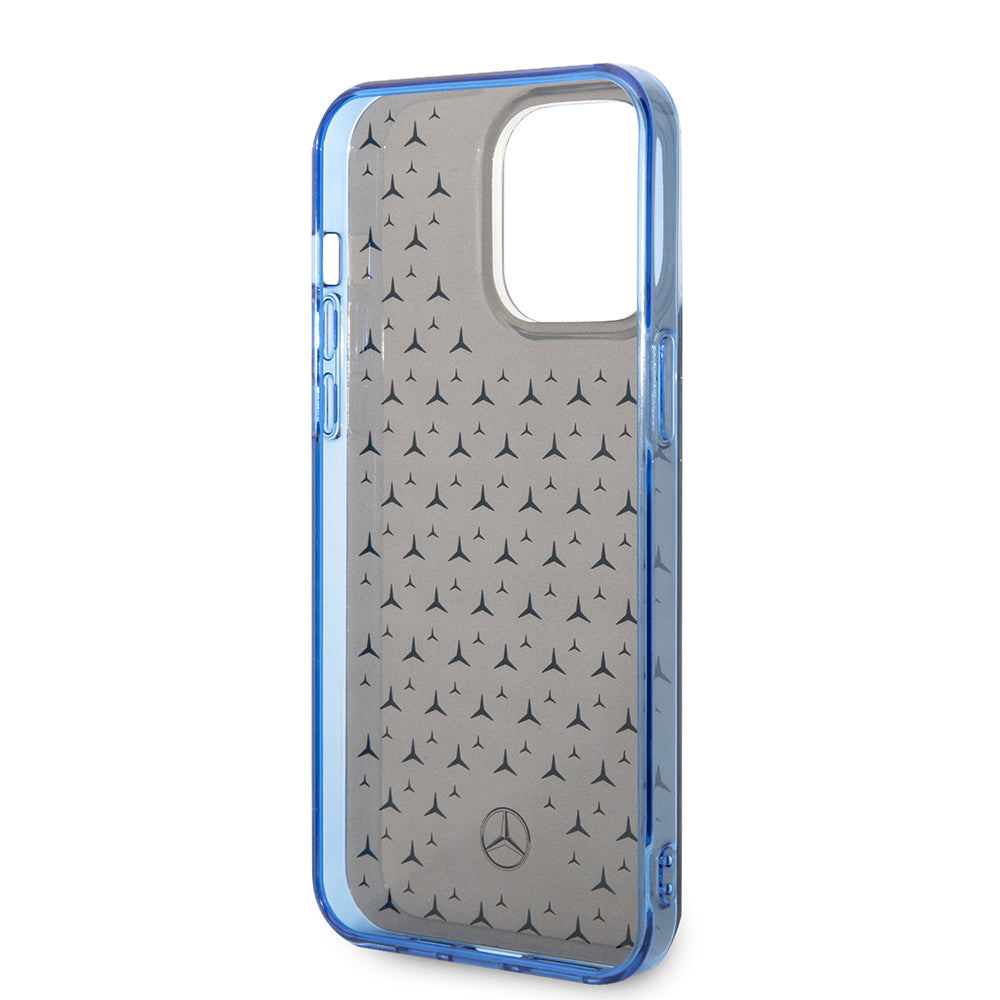 Apple iPhone 14 Pro Max Case Mercedes Benz Dual Layer Star Pattern Design Cover Black-Silver