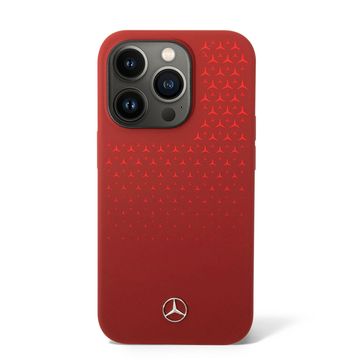 Apple iPhone 14 Pro Max Case Mercedes Benz Vertical Gradient Starry Silicone Cover Red
