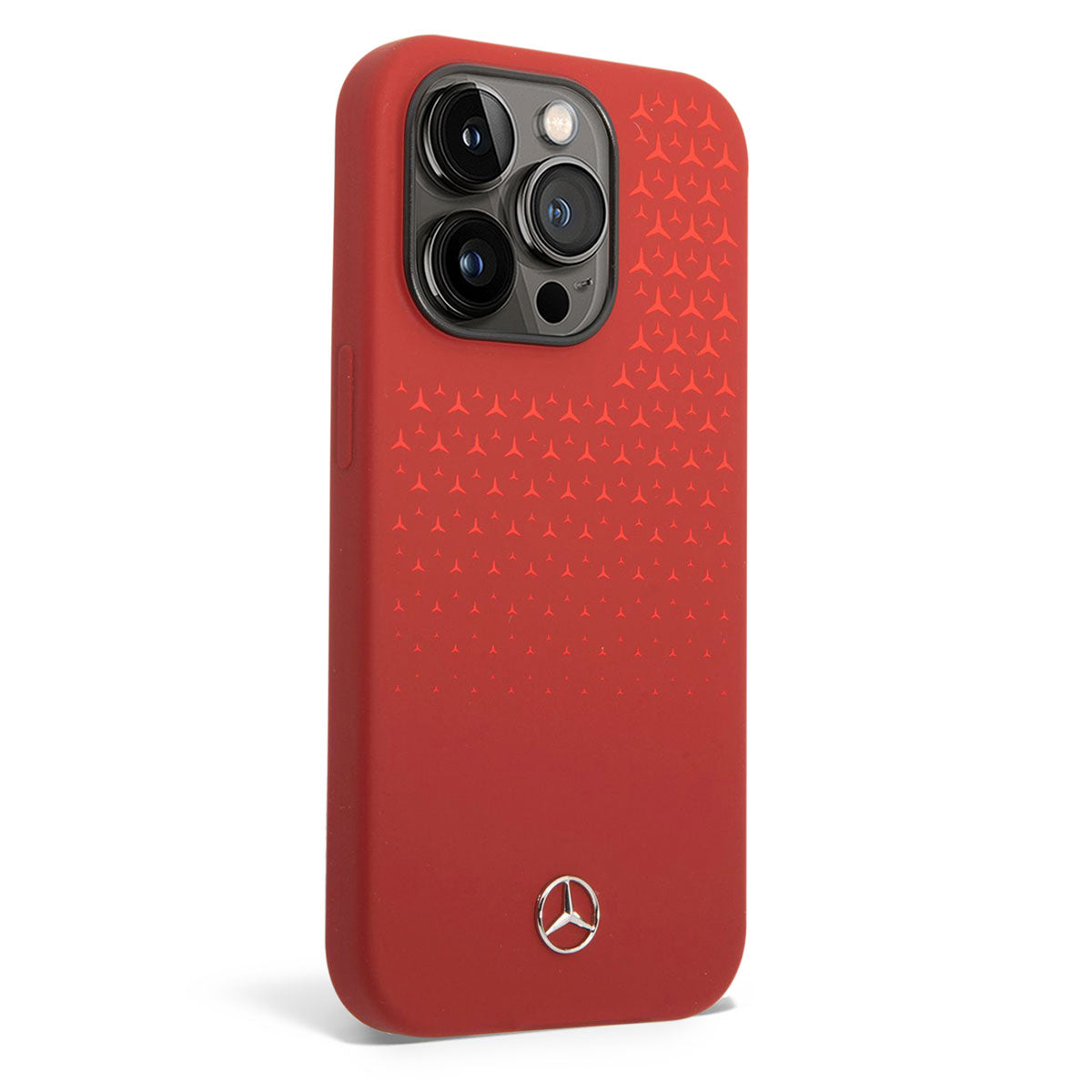 Apple iPhone 14 Pro Max Case Mercedes Benz Vertical Gradient Starry Silicone Cover Red