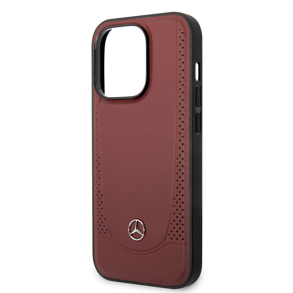 Apple iPhone 14 Pro Max Case Mercedes Benz M-safe Charging Feature Urban Leather Cover Red