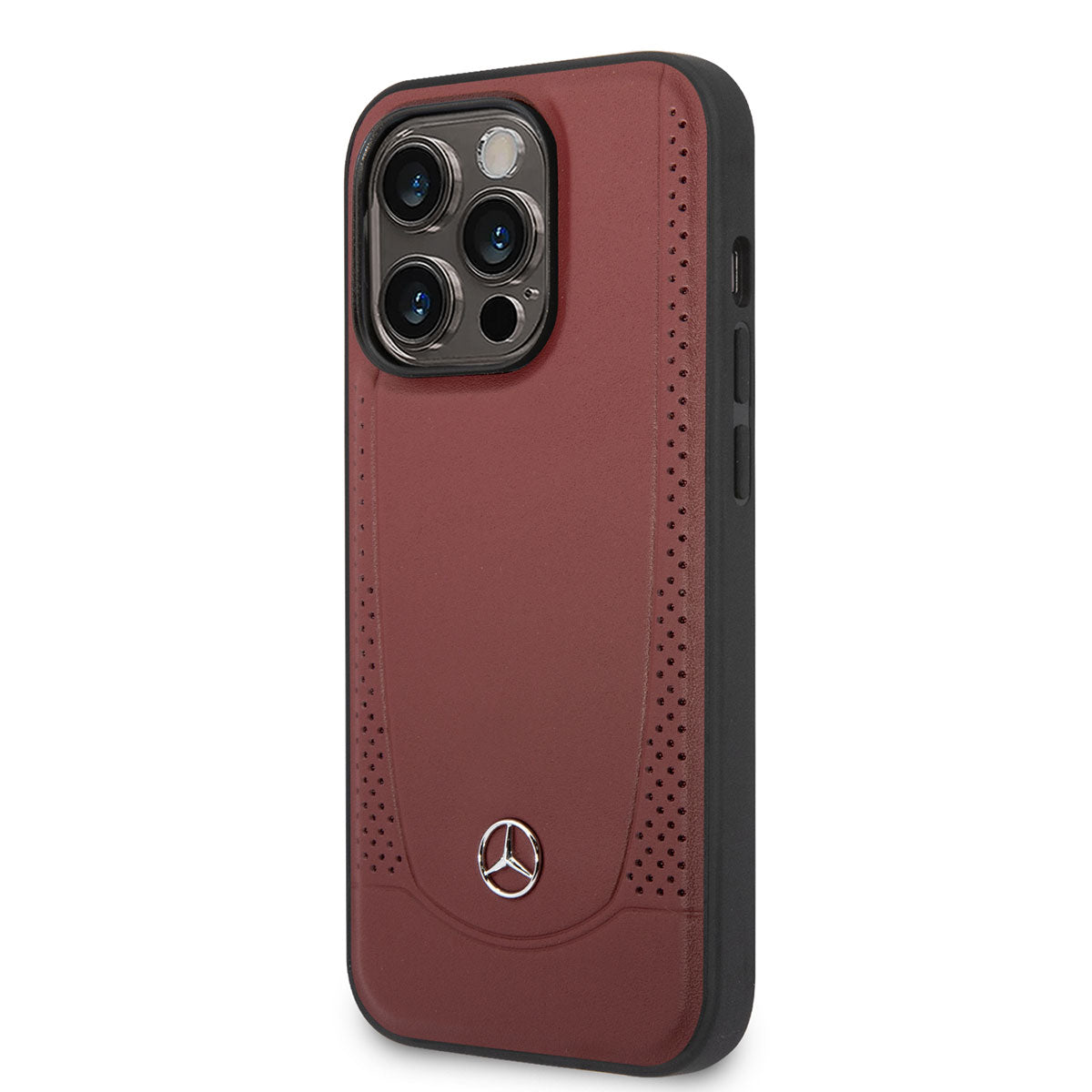 Apple iPhone 14 Pro Max Case Mercedes Benz M-safe Charging Feature Urban Leather Cover Red