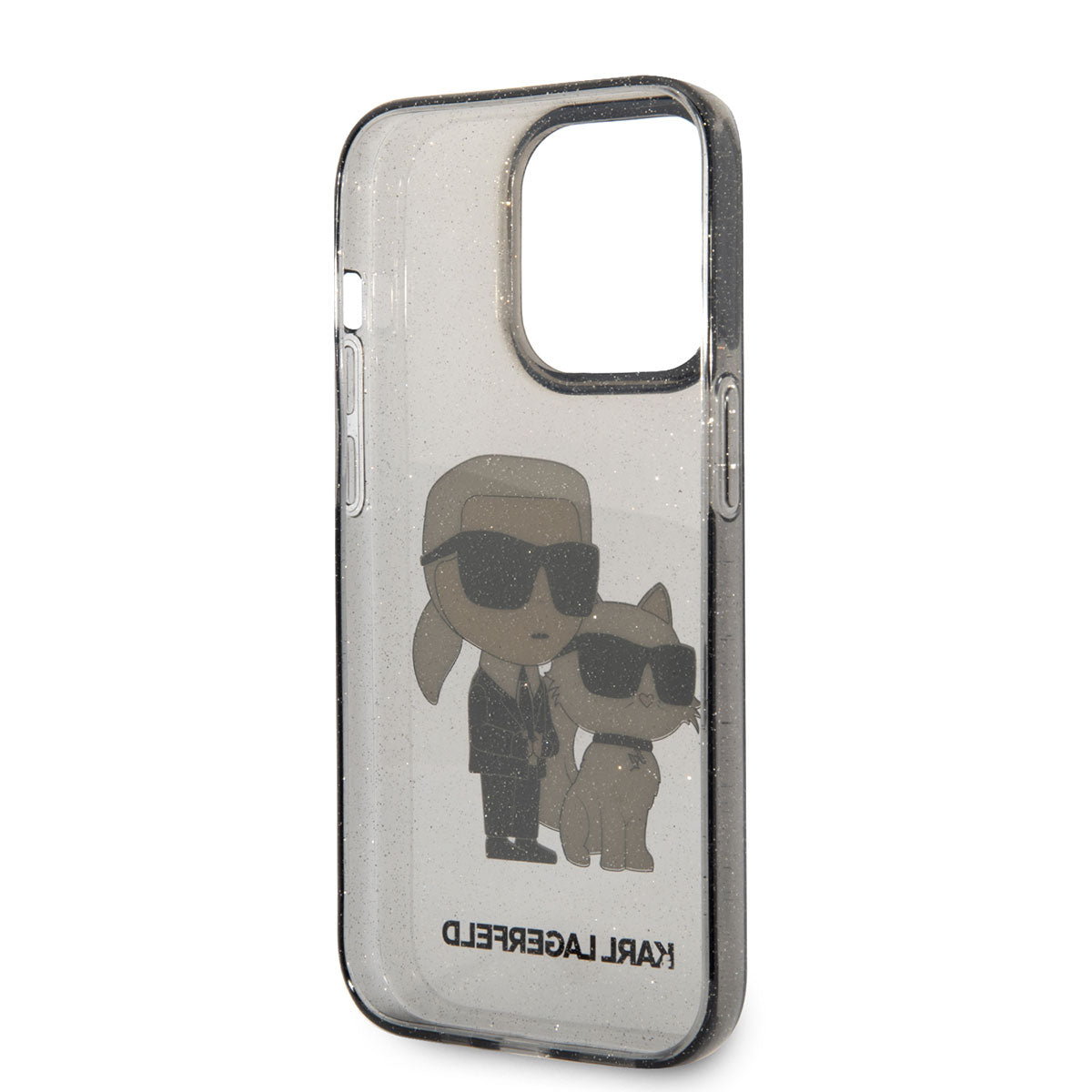 Apple iPhone 14 Pro Max Case Karl Lagerfeld Transparent Glitter K&C Design Cover Colorless