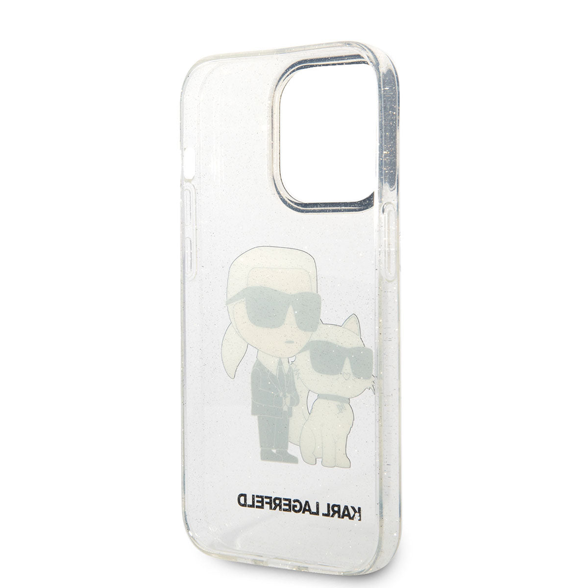 Apple iPhone 14 Pro Max Case Karl Lagerfeld Transparent Glitter K&C Design Cover Colorless