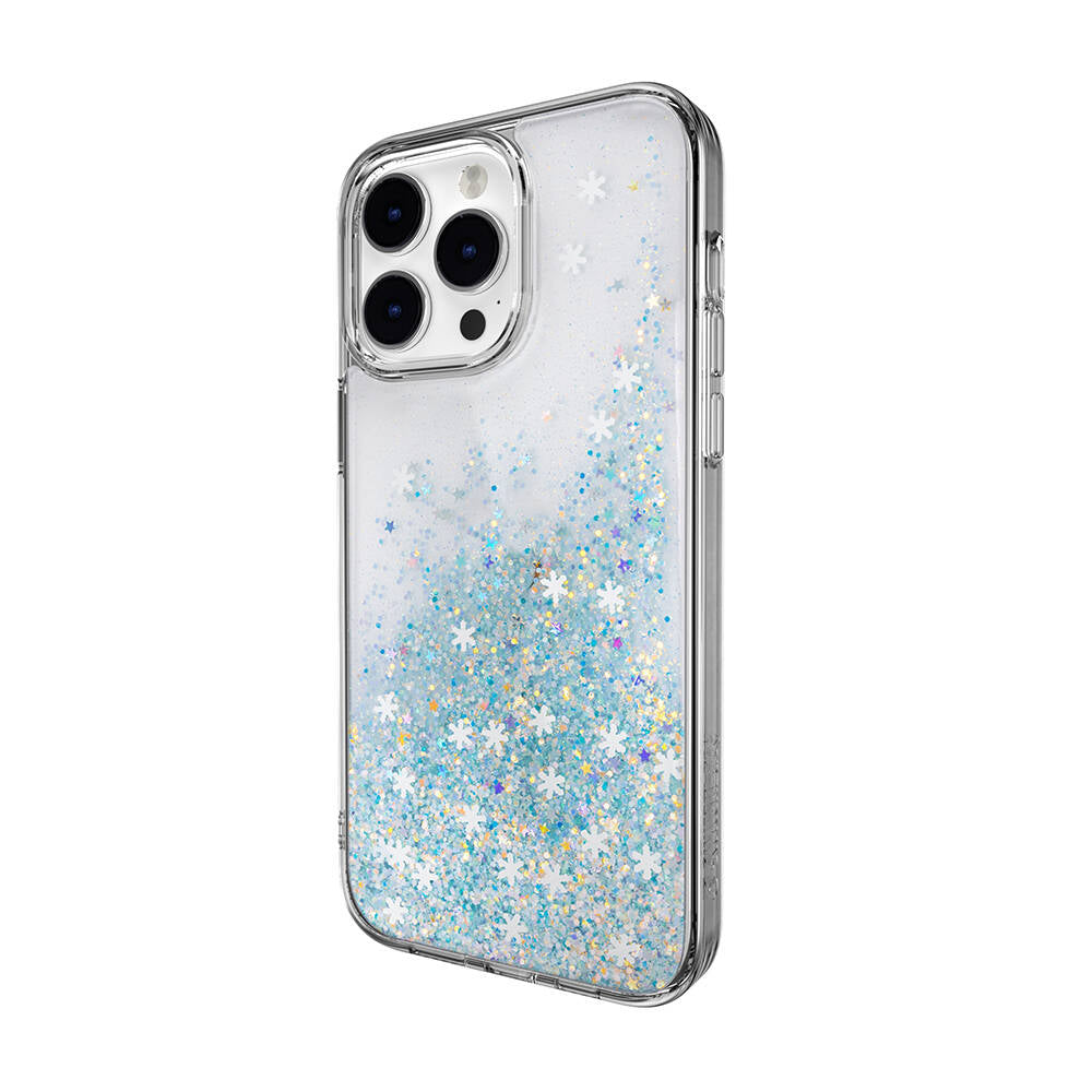 Apple iPhone 14 Pro Max Kılıf Parlayan Simli Şeffaf Lisanslı Switcheasy Starfield Kapak Colorful