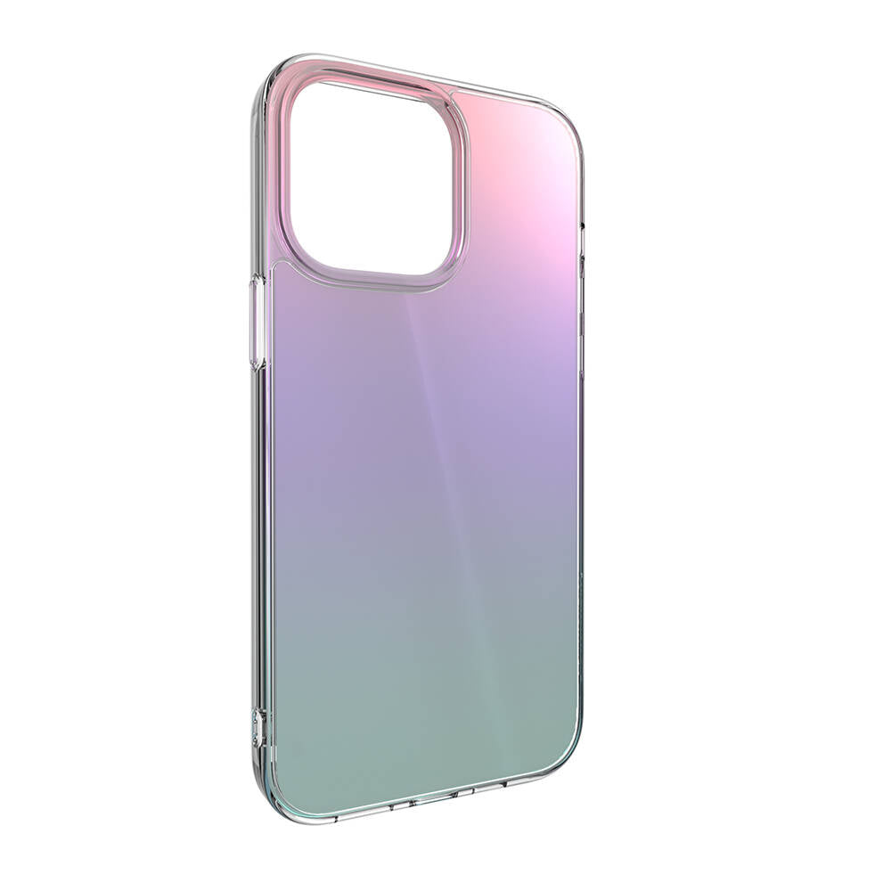 Apple iPhone 14 Pro Max Kılıf Renk Geçişli Kenarları Şeffaf Tasarımlı Lisanslı Switcheasy Crush Plus Kapak Starlight