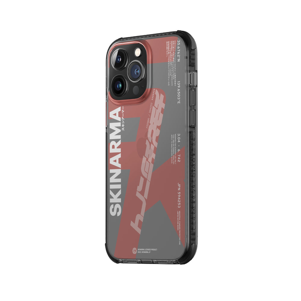Apple iPhone 14 Pro Max Case SkinArma Transparent Airbag Design Raku Cover Orange