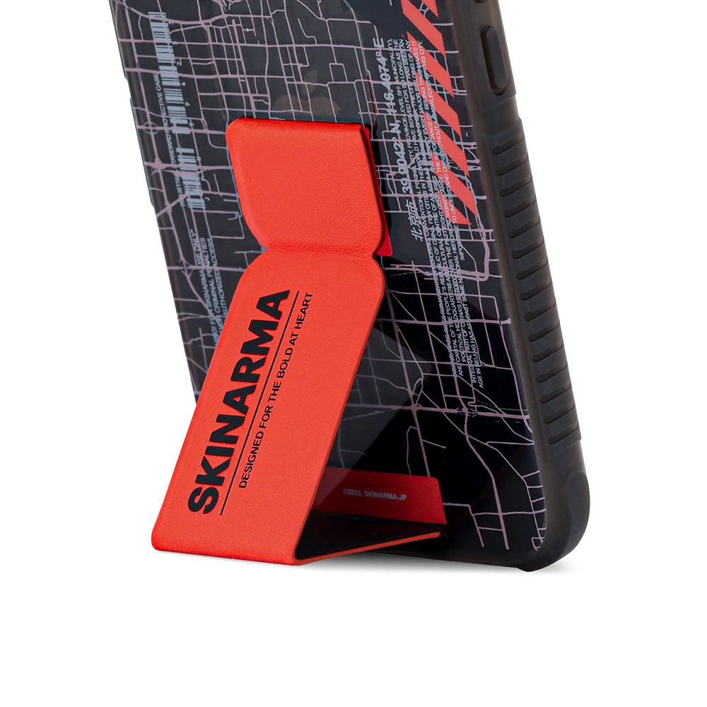 Apple iPhone 14 Pro Max Case SkinArma Transparent Patterned Stand Ryoiki Cover Black-Red