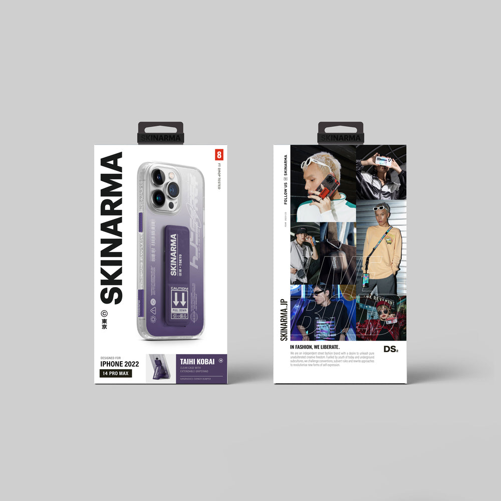 Apple iPhone 14 Pro Max Case SkinArma Stand Transparent Design Taihi Kobai Cover Black