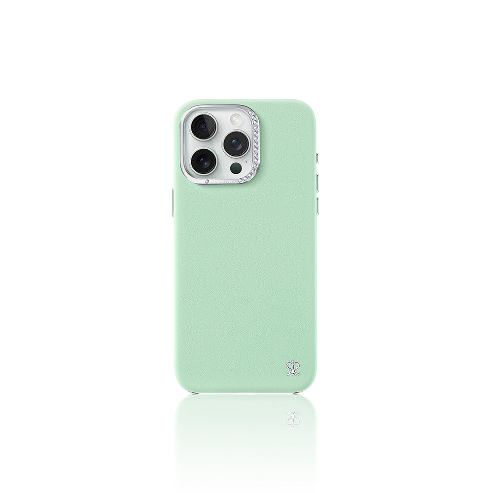 Apple iPhone 14 Pro Max Case Faux Leather Design Pynana Starry Series Cover Green