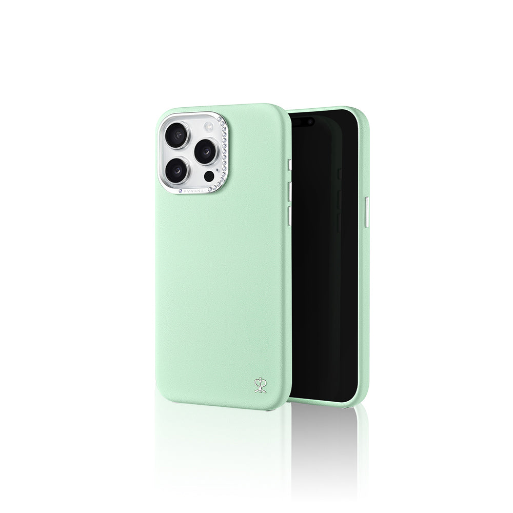 Apple iPhone 14 Pro Max Case Faux Leather Design Pynana Starry Series Cover Green