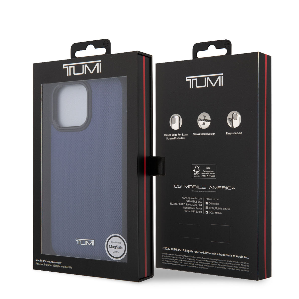Apple iPhone 14 Pro Max Case TUMI M-safe Charging Feature Leather Dotted Design Cover Black