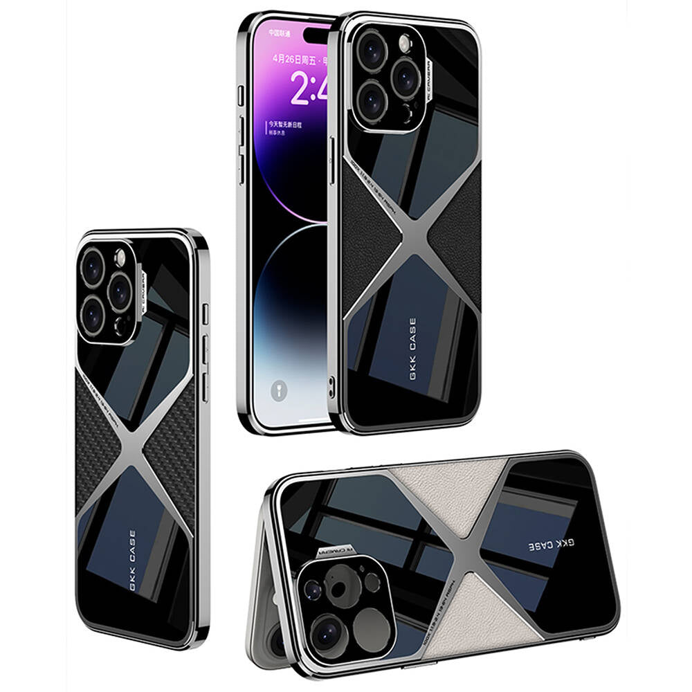 Apple iPhone 14 Pro Max Case Ultra Thin Camera Protection PC + Leather Back Surface Zore X-Pro Cover Black