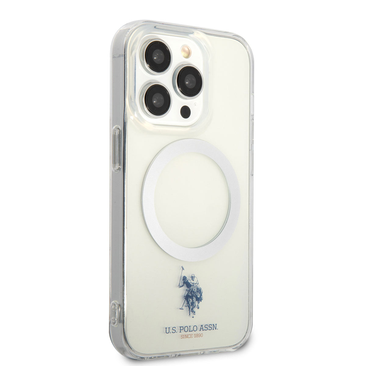 Apple iPhone 14 Pro Max Case US POLO ASSN. Transparent Design Cover with M-safe Charging Function Colorless