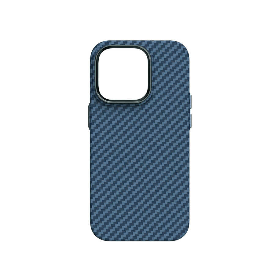 Apple iPhone 14 Pro Max Case Wiwu Carbon Fiber Look M-safe Wireless Charging Featured Cabon Cover Black